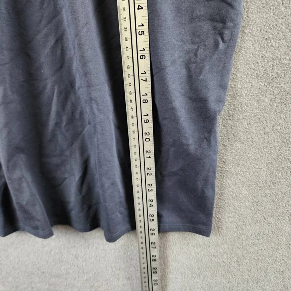 Eileen Fisher Cotton High Crewneck Boxy Top Women's Large Ocean Long Sleeve